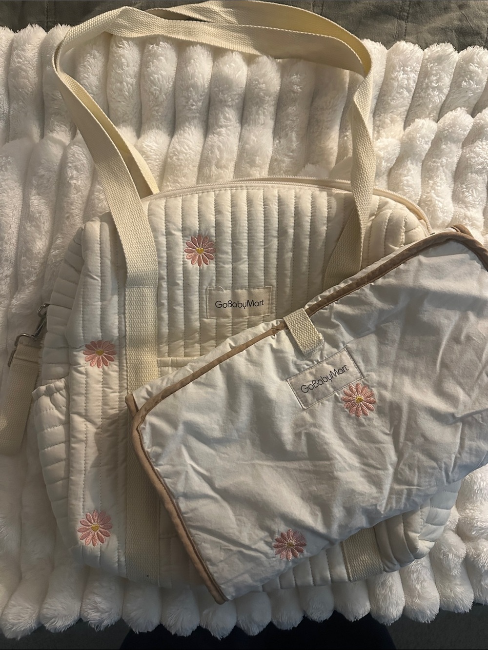 Quilted Floral Diaper Bag